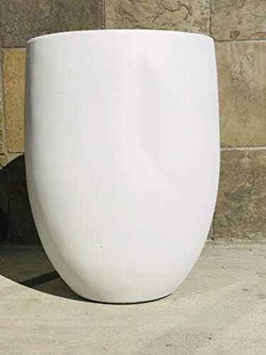 Kante RC0066A-C80011 Lightweight Concrete Outdoor Round Bowl Planter, 21.7 Inch Tall, Pure White | Amazon (US)