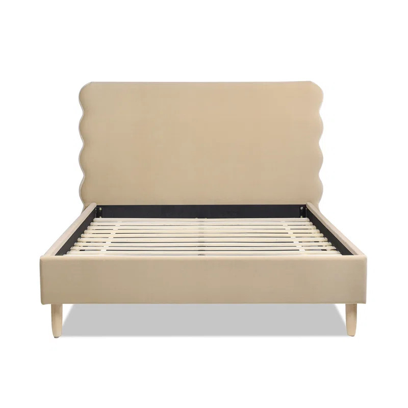Henley Upholstered Scalloped Bed | Wayfair North America