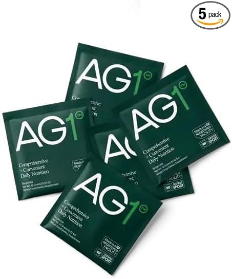 AG1 Athletic Greens - 5 Single Serving Powder Supplement Travel Packets, 0.42oz/12g Each (5 Day S... | Amazon (US)