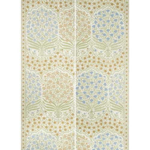 Lee Jofa Sameera Paper Sapphire/Gold Wallpaper | DecoratorsBest