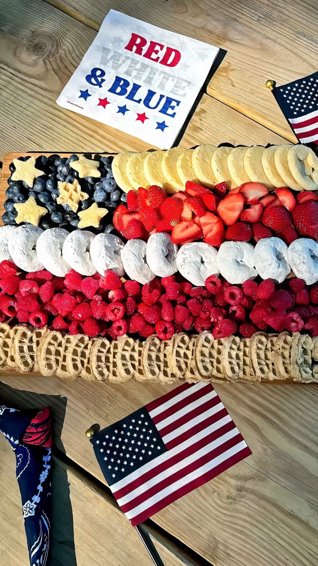 Red, White & Yum!
Whipped up this fun and super easy patriotic breakfast charcuterie board for Memorial Day weekend — and it’s perfect for the 4th of July too!

I used:
• Eggo minis, Hostess Donettes & mini pancakes for the white stripes
• Strawberries & raspberries for the red stripes
• Blueberries for the blue corner
• And cut mini pancakes & Eggos into stars with a cookie cutter to complete the flag!

Whether you’re hosting brunch or just want to surprise the fam with something festive, this breakfast board is a total crowd-pleaser.

Save this idea for your next summer celebration!

#LTKParties #LTKHome #LTKFamily