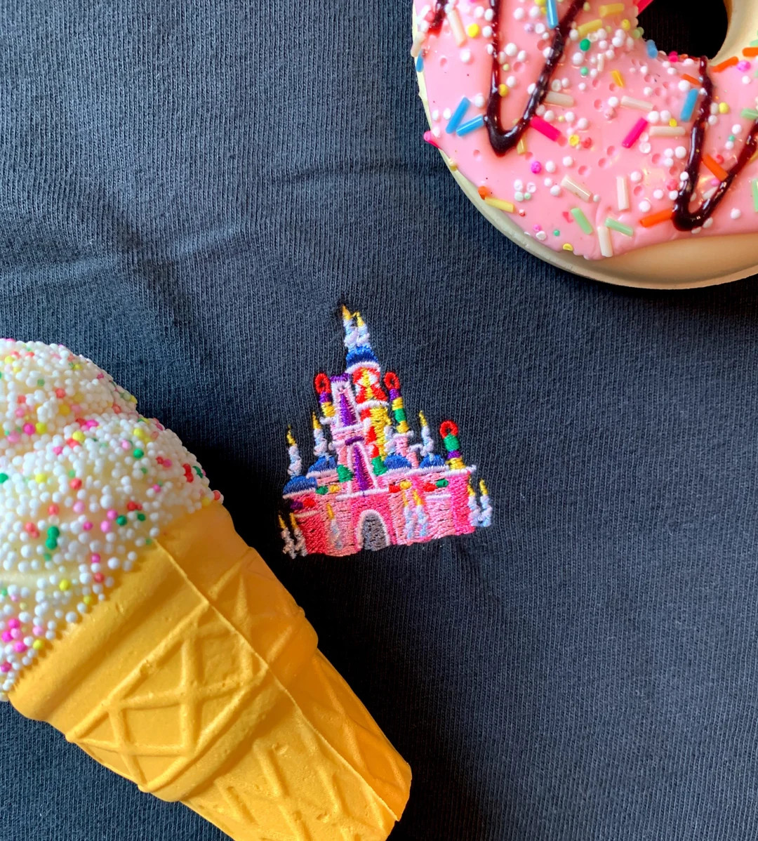 Walt Disney World Cake Castle 25th Anniversary Embroidered T-shirt. Available in Short Sleeve and... | Etsy (US)