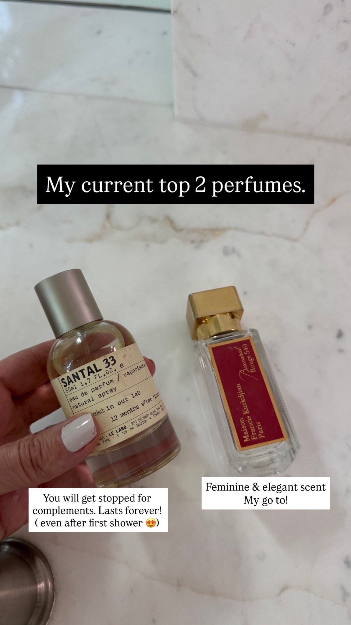 My 2 favorite perfume! I absolutely love these two, the Le labo lasts for so long and the santal scent is very elegant and chic. The baccarat is my #1 I’ve repurchased it for a bigger bottle and I absolutely love it!

#LTKOver40 #LTKdayinmylife #LTKBeauty