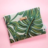 Tropical Plant Pouch, Monstera Clutch, Botanical Zipper Personalized Gift For Lady, Print Bag, Acces | Etsy (US)