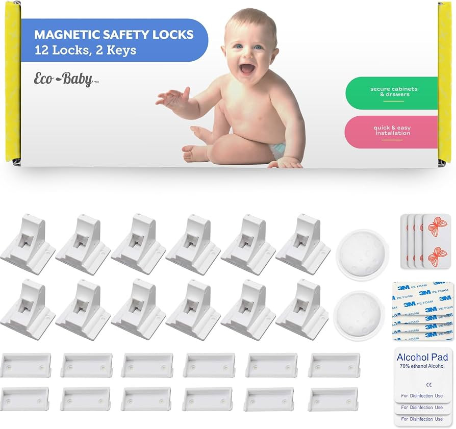 Eco Baby Magnetic Cabinet Locks for Babies - Magnetic Baby Proofing Cabinet Locks, Child Locks fo... | Amazon (US)