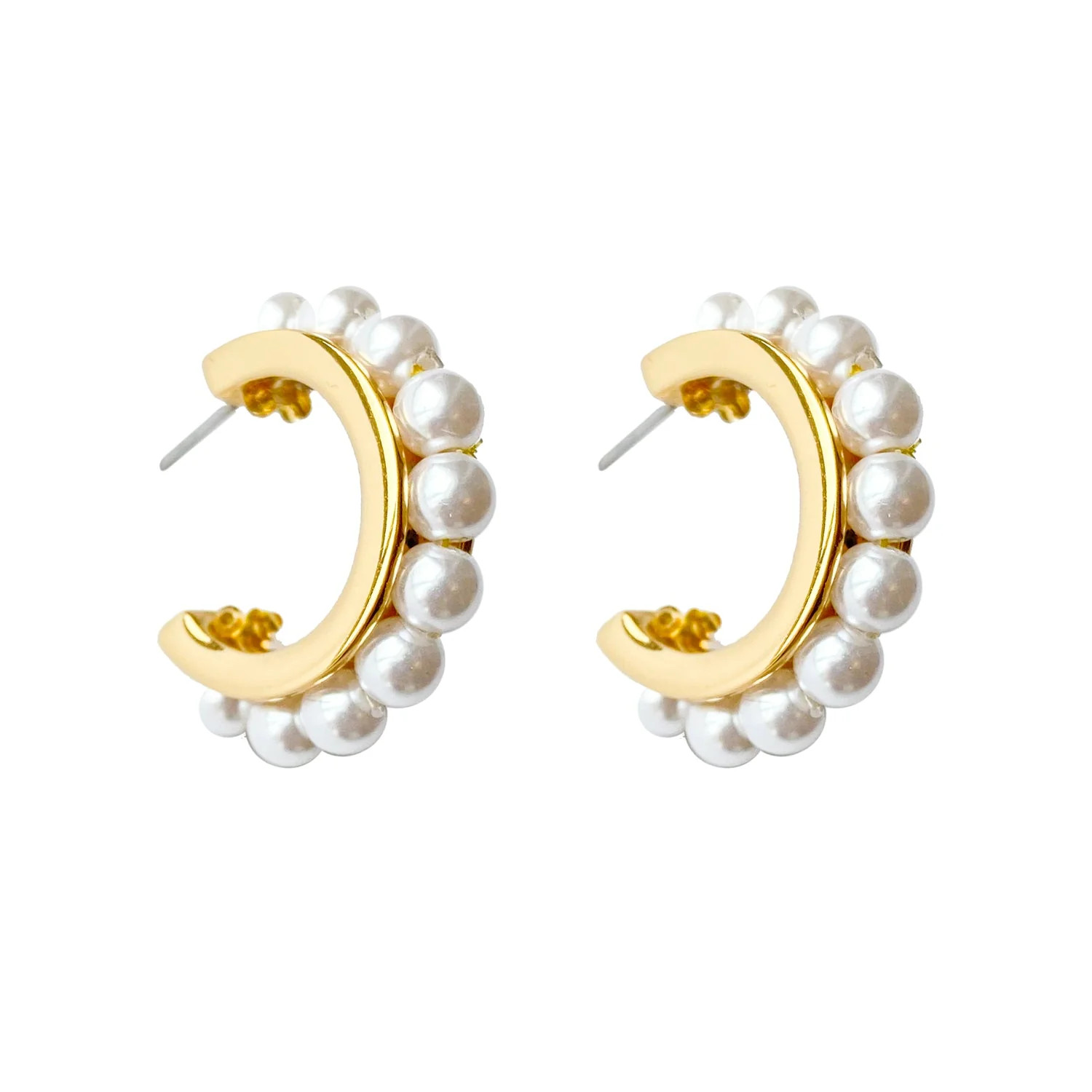 Wynnie Pearl Hoop Earrings Cream by Mignonne Gavigan | Support HerStory