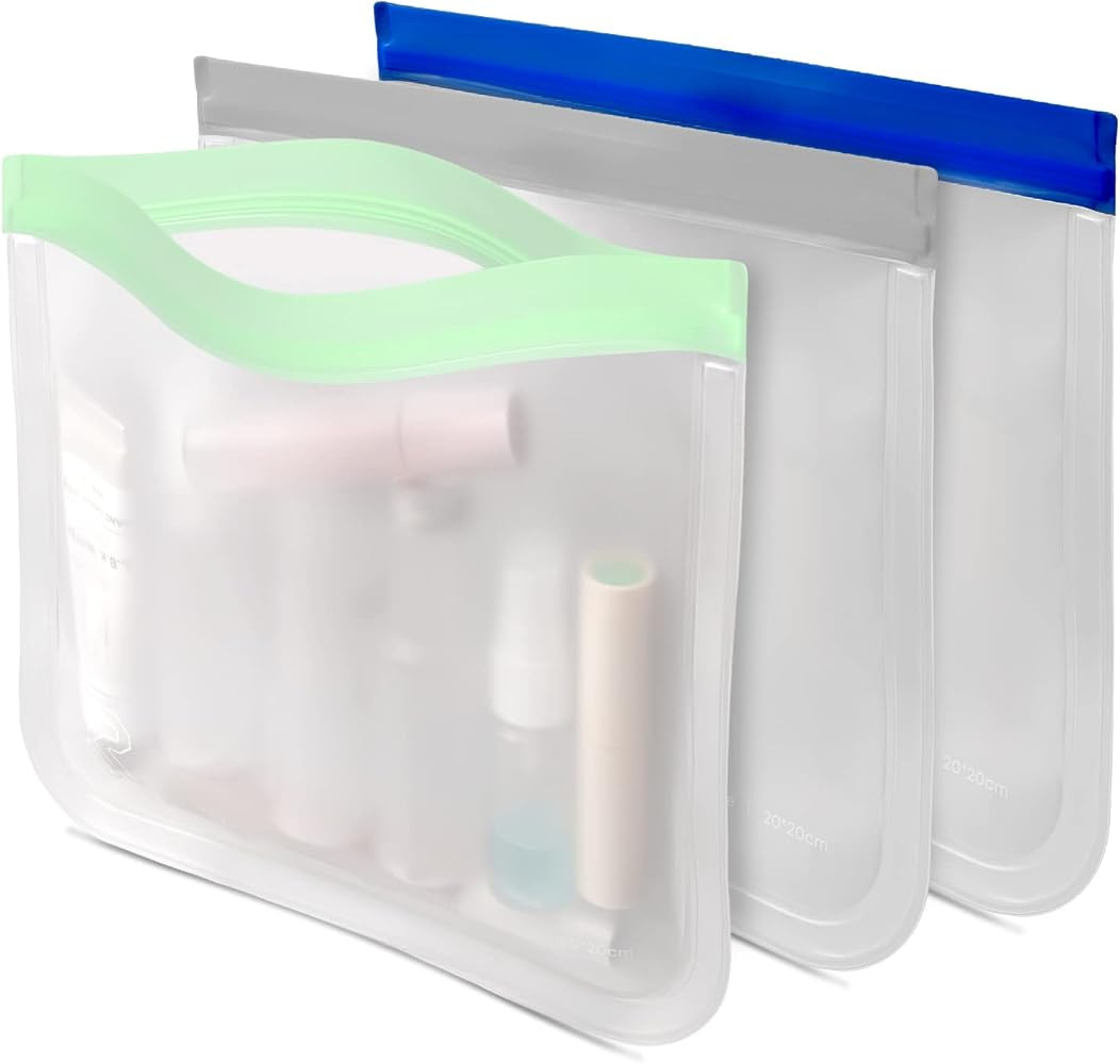 RealPlus 3pack TSA Approved Toiletry Bag, Quart Size Clear Travel Toiletry Bag, Triple-sealed Sea... | Amazon (US)