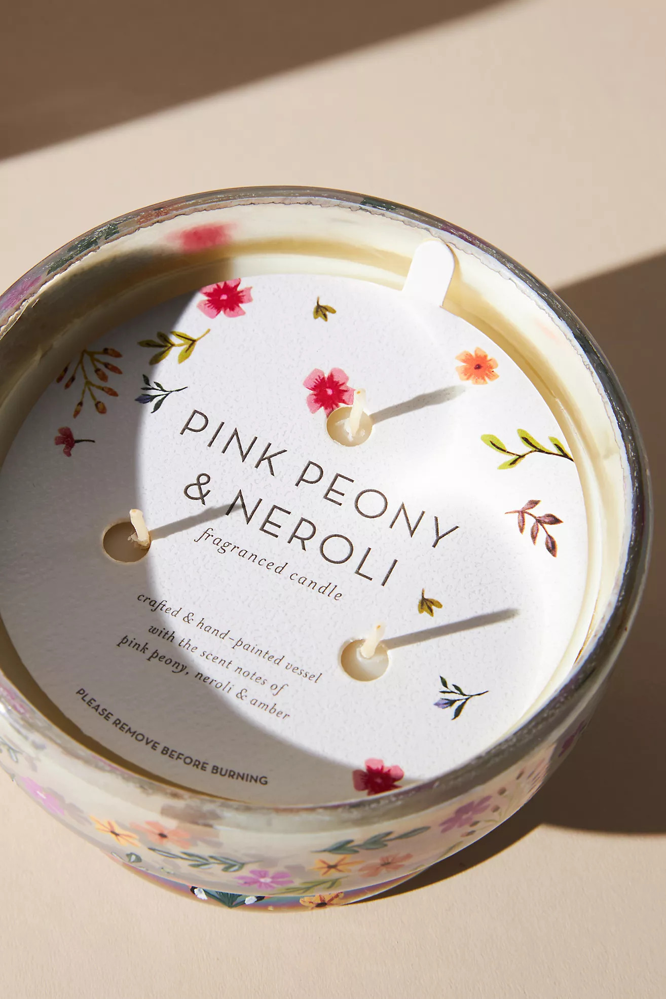 Handpainted Floral Candle | Anthropologie (US)