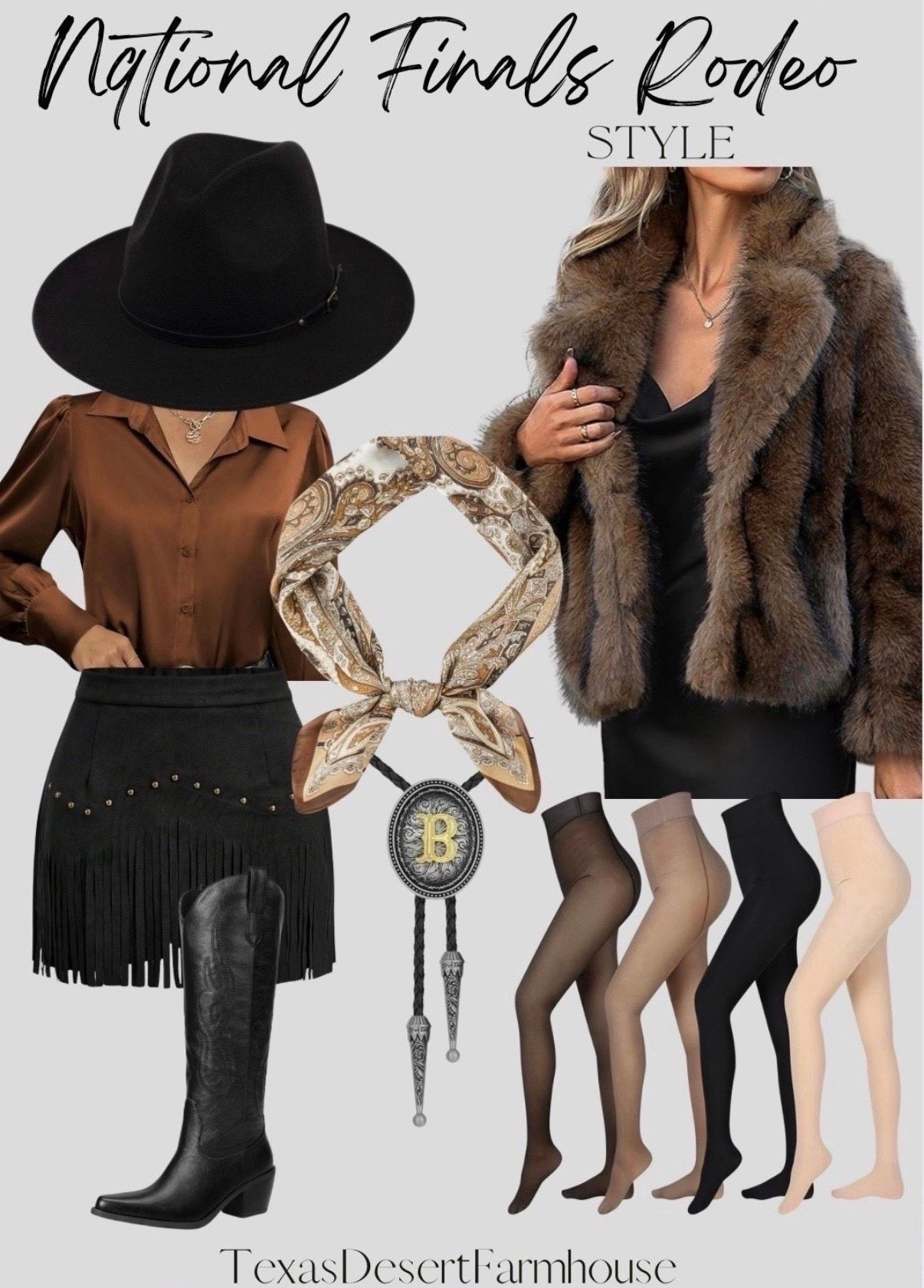 National Finals Rodeo in Las Vegas may be over, but these cute styles are still in. Check out these great finds with quick shipping.

#nfrstyle #nationalfinalsrodeo #nfrfashion #rodeo #rodeostyle #westernstyle #wintercowgirl #westernscarf #winterstyle 

Women's Winter Faux Fur Coat Open Front Pockets Long Sleeve Fluffy Jacket

DREAM PAIRS Womens Cowboy Boots Wide Calf Comfortable Pull On Zipper Chunky Heel Pointed Toe Embroidered Western Cowgirl Knee High Boots Ladies Retro Tall Boot

DRESHOW Women Classic Felt Fedora Wide Brim Floppy with Belt Buckle Panama Hat

BELTROAD Cowboy Bolo Tie for Men Western Bolo Necklace for Women Handmade Men's Bolo Ties Accessories Rodeo Christmas Gifts

GERINLY Square Scarf Bandana Neckerchief Head Scarf, Silk Feel Satin, Tiny Pattern Print Geometry 
for Men, Vintage

Zeagoo Satin Blouses for Women Silk Button Down Shirts Long Sleeve Business Casual Tops

Foaincore 4 Pairs Fleece Lined Tights Women Fleece Lined Leggings Warm Tights Thermal Translucent Leggings for Winter

SweatyRocks Women's Suede Fringe Sexy Cowgirl Skirts Country Concert Outfit Western High Waisted Skirt


#LTKootd #LTKgrwm #LTKU