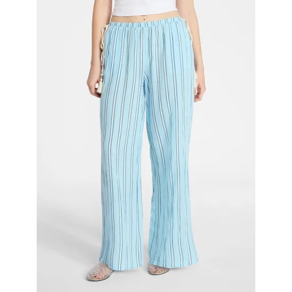 No Boundaries Cotton Gauze Side Tie Beach Pants, 31.5" Inseam, Women's XXS-4X | Walmart (US)