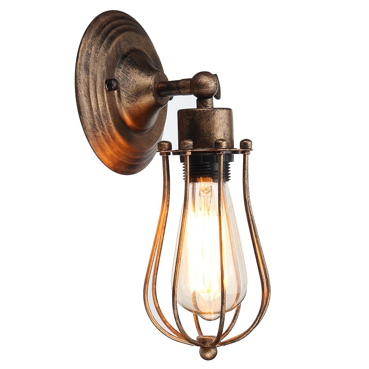 Rustic Wall Sconces 2 Pack, Wire Cage Wall Sconce, Black Hardwire Industrial Wall Light Fixture, ... | Walmart (US)