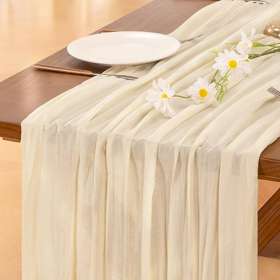 Socomi Beige Cheesecloth Table Runner Easter Spring Boho Rustic Gauze 120 inch 10FT Cheese Cloth ... | Amazon (US)