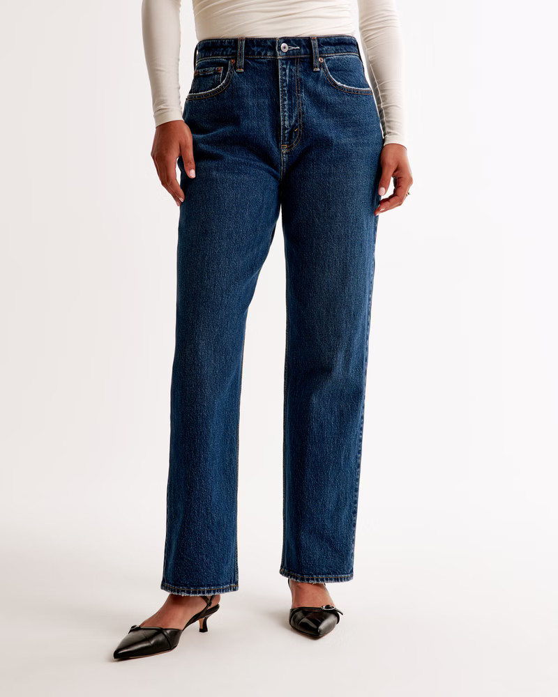Curve Love High Rise Vintage Straight Jean | Abercrombie & Fitch (UK)
