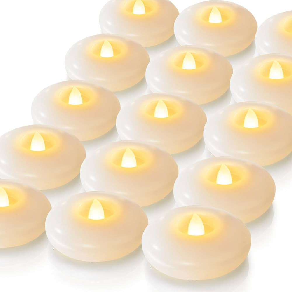 Homemory 24 Pack 3” Flameless Led Floating Candles, 200 Hour White Battery Operate Waterproof T... | Amazon (US)