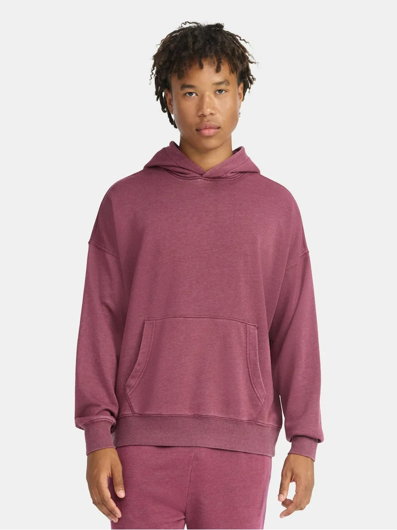 No Boundaries Boxy Fit Cropped Sweatshirt Hoodie, Men's & Big Men's - Walmart.com | Walmart (US)