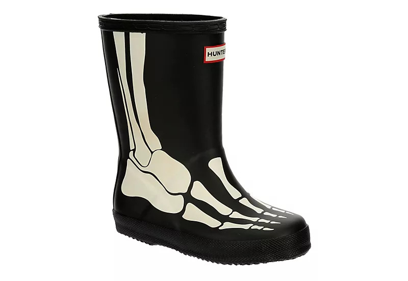 Hunter Boots Llc Girls Infant First Classic Skeleton Print Rain Boot - Black | Rack Room Shoes