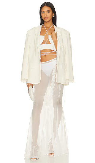 Trresor Lace Skirt in Ivory Off White Skirt Outfit Maxi Skirt Outfit Sheer Skirt Outfit Ideas | Revolve Clothing (Global)