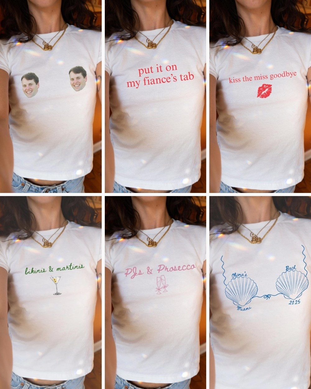 Baby tees for the bride + bachelorette party personalized for your event. Also linked oversized tees and sweatshirt options. 

#LTKFindsUnder50 #LTKTravel #LTKWedding