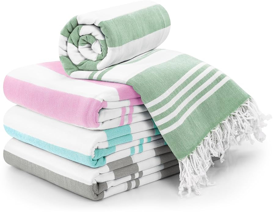 Utopia Towels - 4 Pack Turkish Beach Towel (40 x 72 Inches) - 100% Cotton Oversized Sand Free Lig... | Amazon (US)