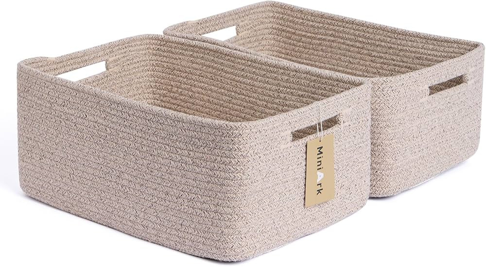 Large Storage Baskets for Shelves, Closet Organizers and Storage Bins for Clothes Blanket Towels,... | Amazon (US)