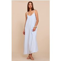 Baby Blue Textured Plunge Maxi Dress | PrettyLittleThing US
