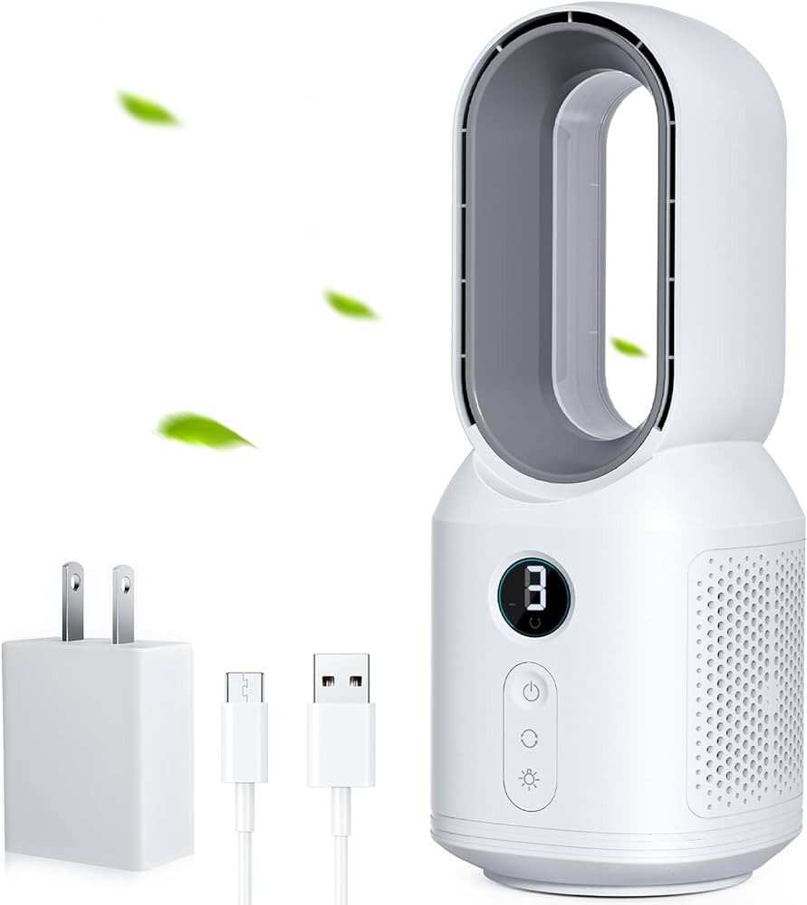 let'me 13 Inch Desk Fan, Bladeless Table Fan, 106° Oscillating Fan Touch Control with 3 Speeds a... | Amazon (US)