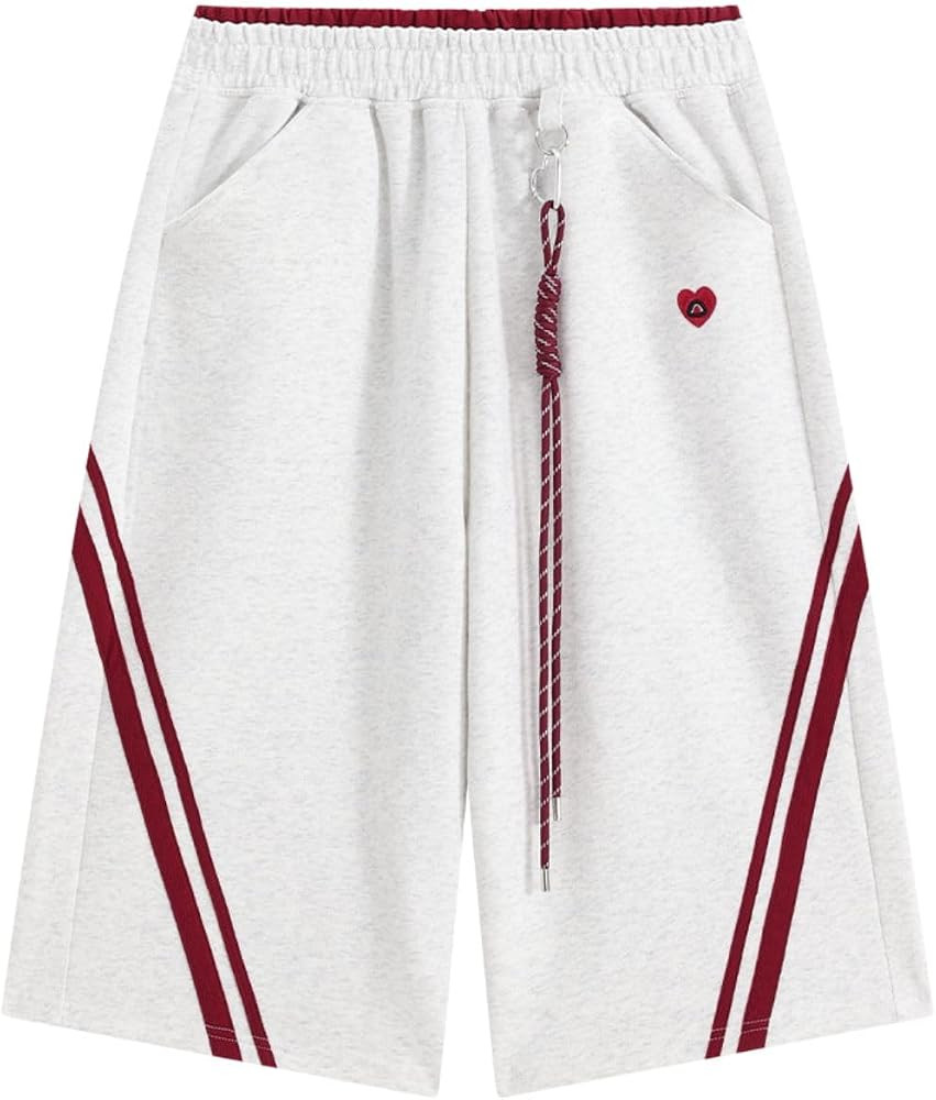 Aelfric Eden Double Waist Sweat Shorts Women Men Stripe Baggy Bermuda Shorts Oversized Y2K Athlet... | Amazon (US)