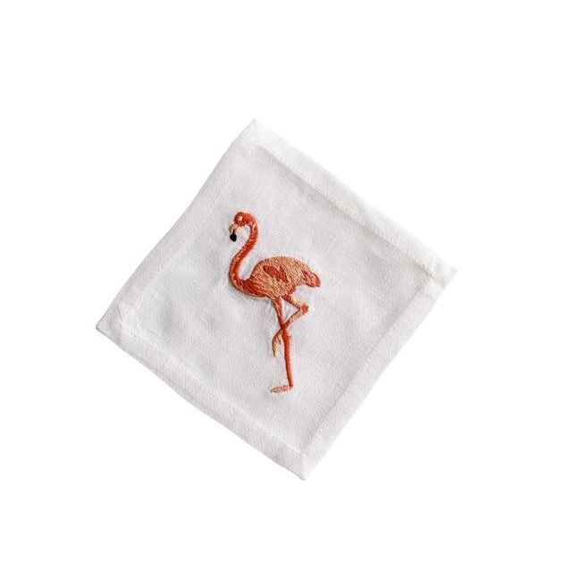 Flamingo Linen Coaster Set | Cailini Coastal