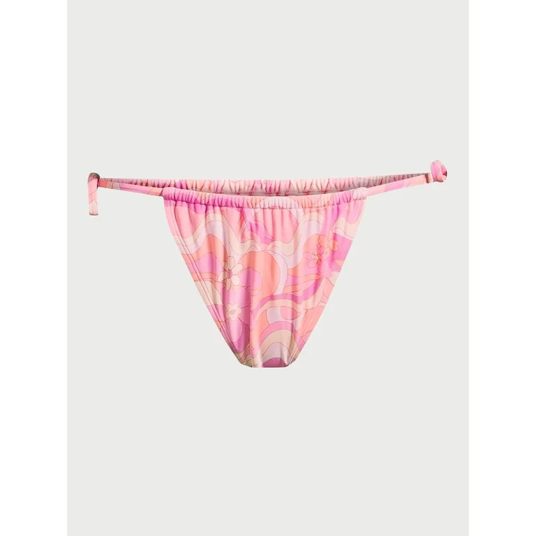 No Boundaries Juniors’ Side Tie Print Bikini Bottoms, Sizes XS-XL | Walmart (US)