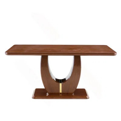 Modern Table Suitable For 4-6 People,63'' Dining Table With Dark Wood Textured MDF Tabletop,Easy To Assemble,Durable Frame, Making It An Ideal Choice | Wayfair North America