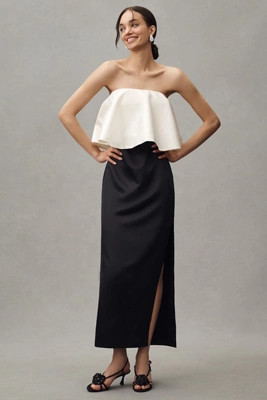 BHDLN Strapless Twofer Structured Midi Dress | Anthropologie (US)