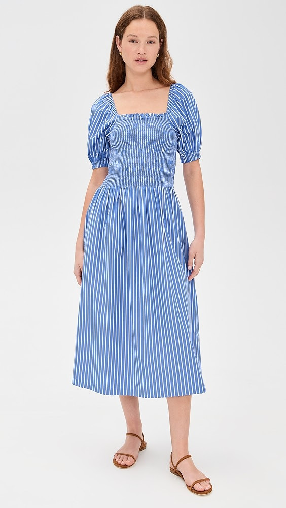 Madewell Smocked Puff Sleeve Midi Dress | Shopbop | Shopbop