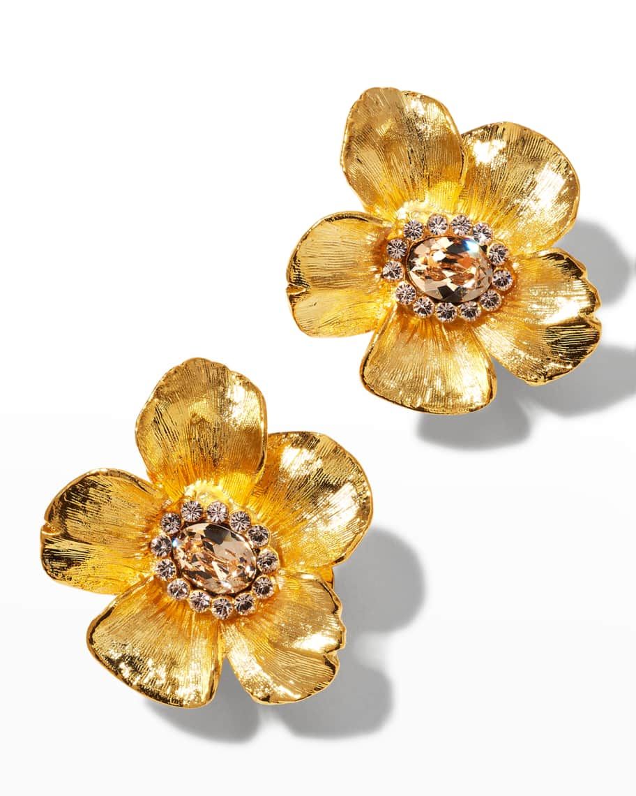 Periwinkle Flower Clip Earrings | Neiman Marcus