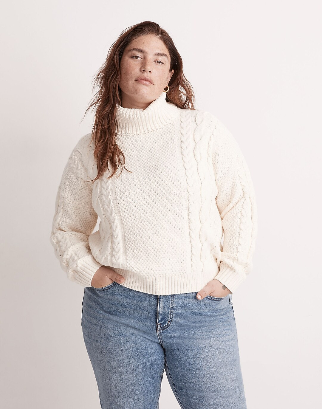 Plus Cable Turtleneck Sweater | Madewell