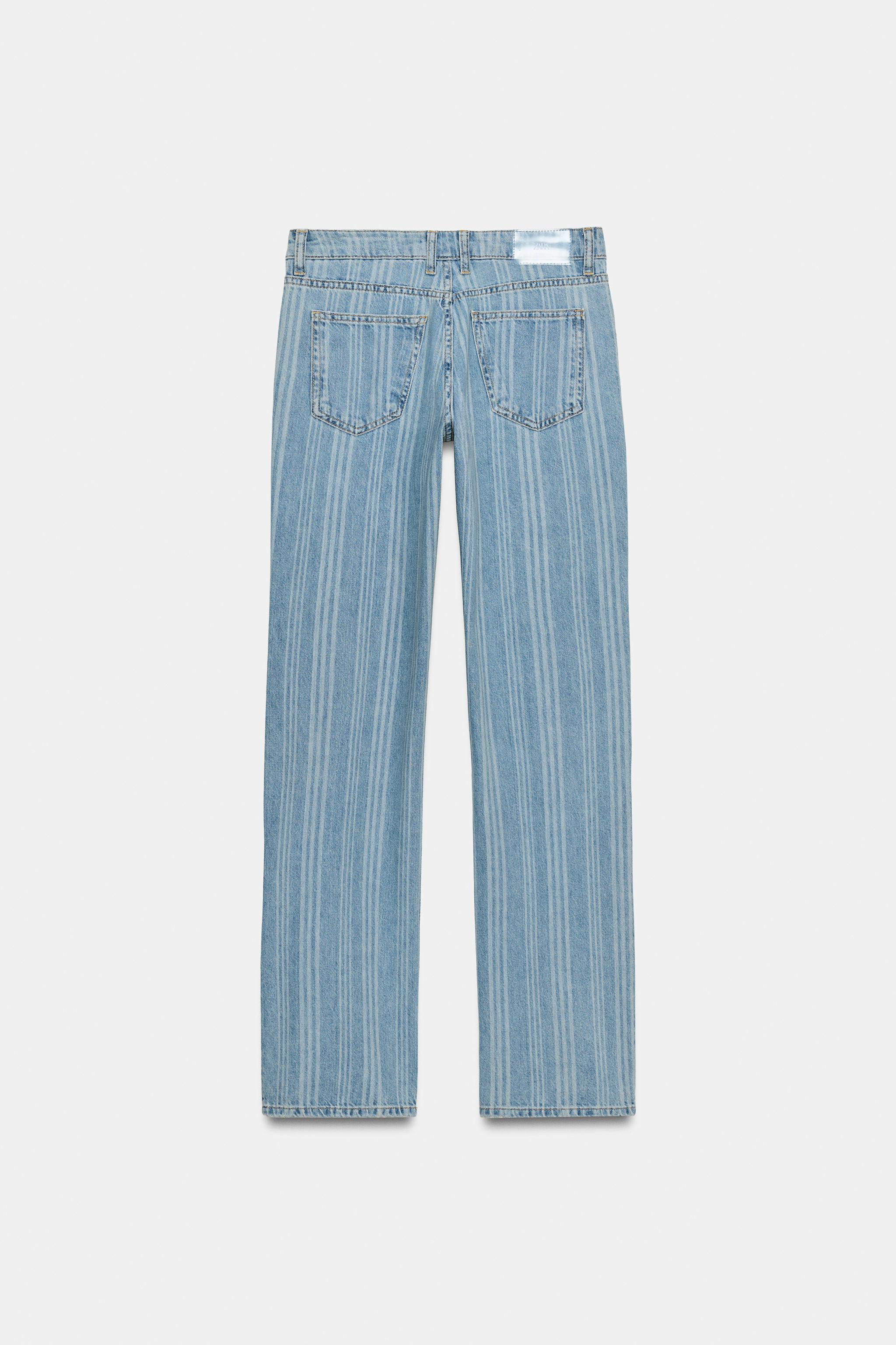 Z1975 LOW RISE STRIPED STRAIGHT JEANS | Zara US