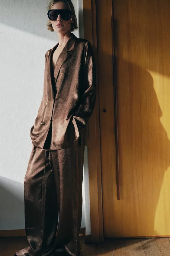 FLOWY WRINKLED EFFECT BLAZER SET | Zara US