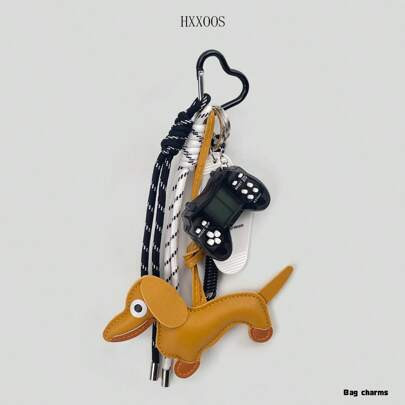 1pc PU Dachshund Dog Bag Charm With Game Controller, Baseball, Bat, Glove & Braided Cord Keychain â Suitable For Girls, Women, Men, Compatible With | SHEIN