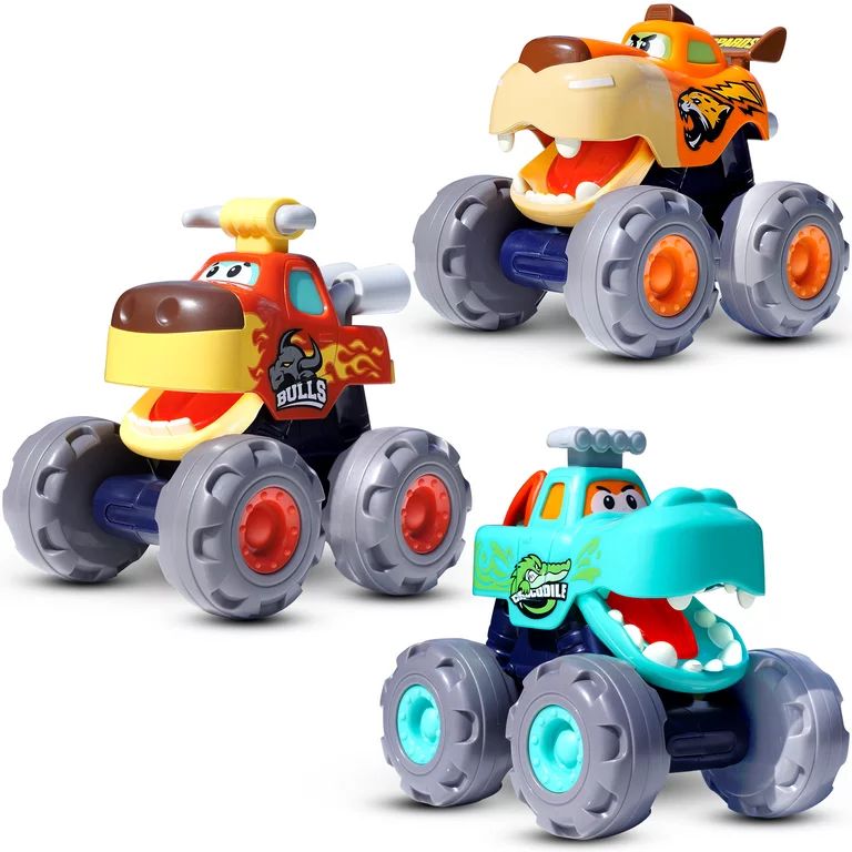 CifToys Animal Monster Trucks for Toddlers, Friction Powered Toy Cars Set Play Vehicle, Toddler T... | Walmart (US)