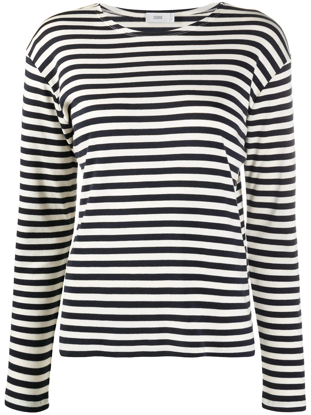 Closed Striped long-sleeved T-shirt | Neutrals | FARFETCH | Farfetch Global