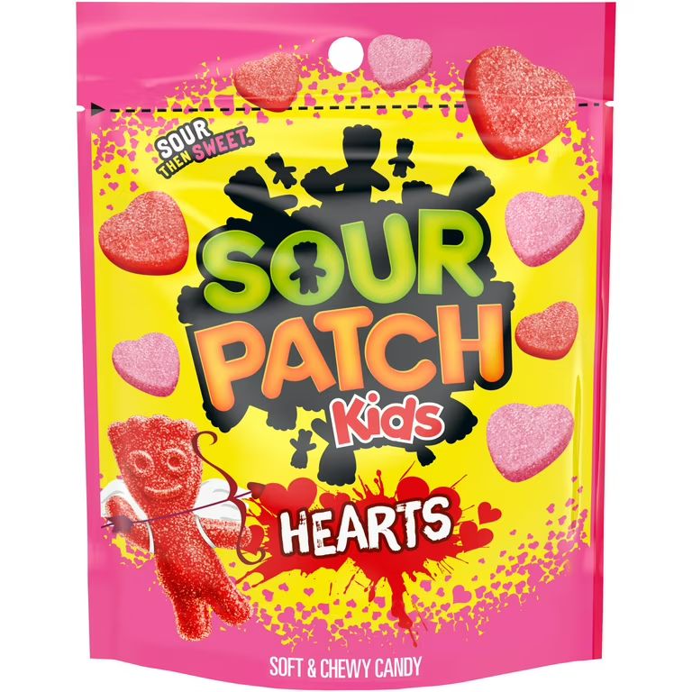 SOUR PATCH KIDS Soft & Chewy Valentines Day Candy Hearts, 10 oz | Walmart (US)