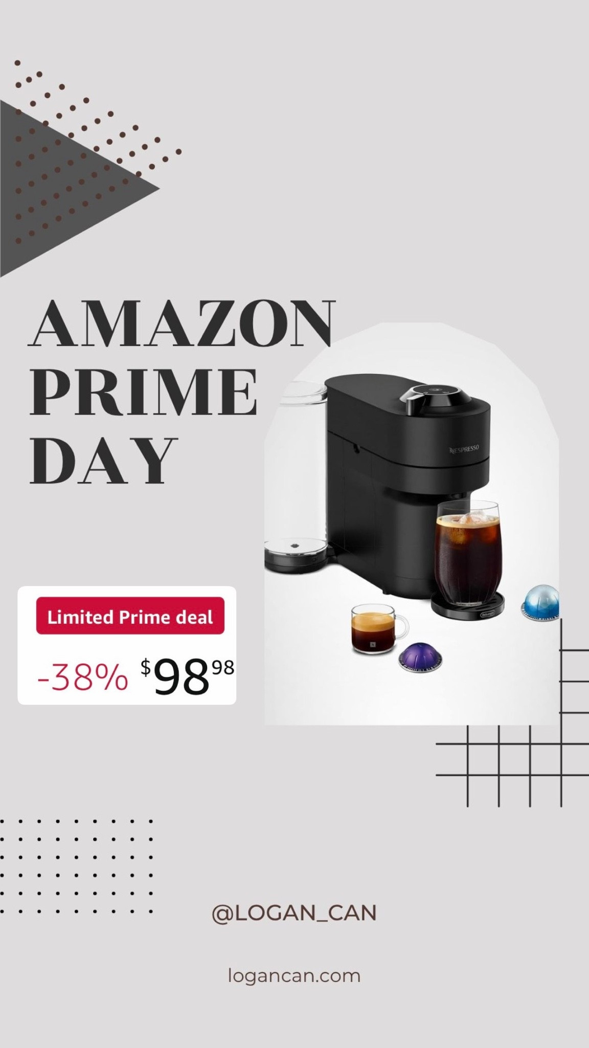 Early Amazon Prime Day deals! 

Nespresso, coffee machine, espresso machine, prime day, Amazon sale

#LTKdayinmylife #LTKmomlife #LTKSaleAlert