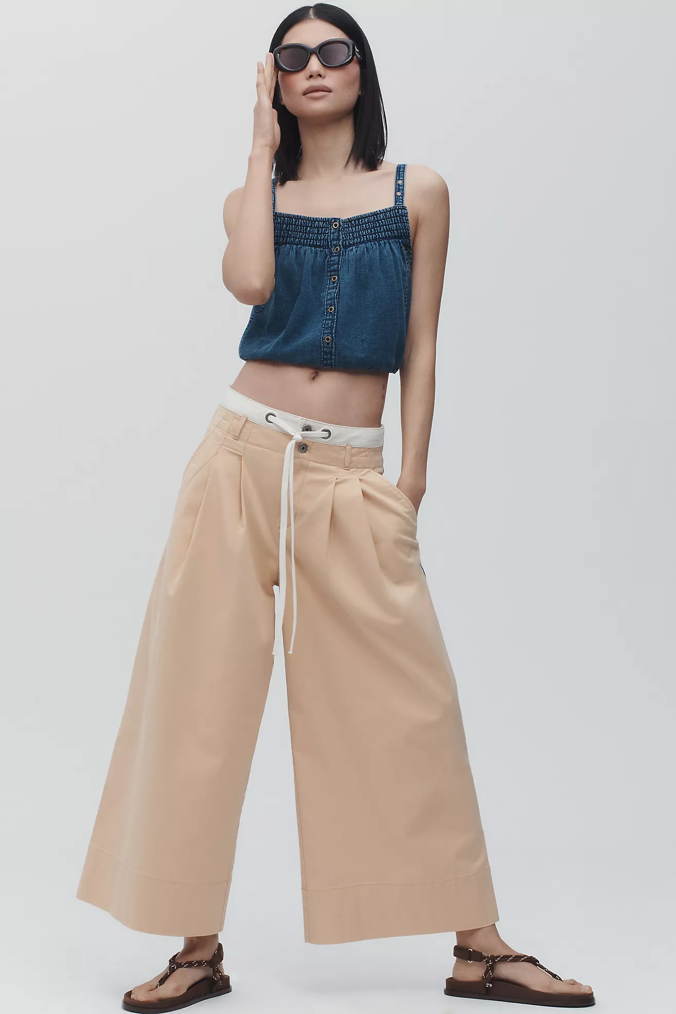 Maeve Twisted-Cuff Chino Pants | Anthropologie (US)