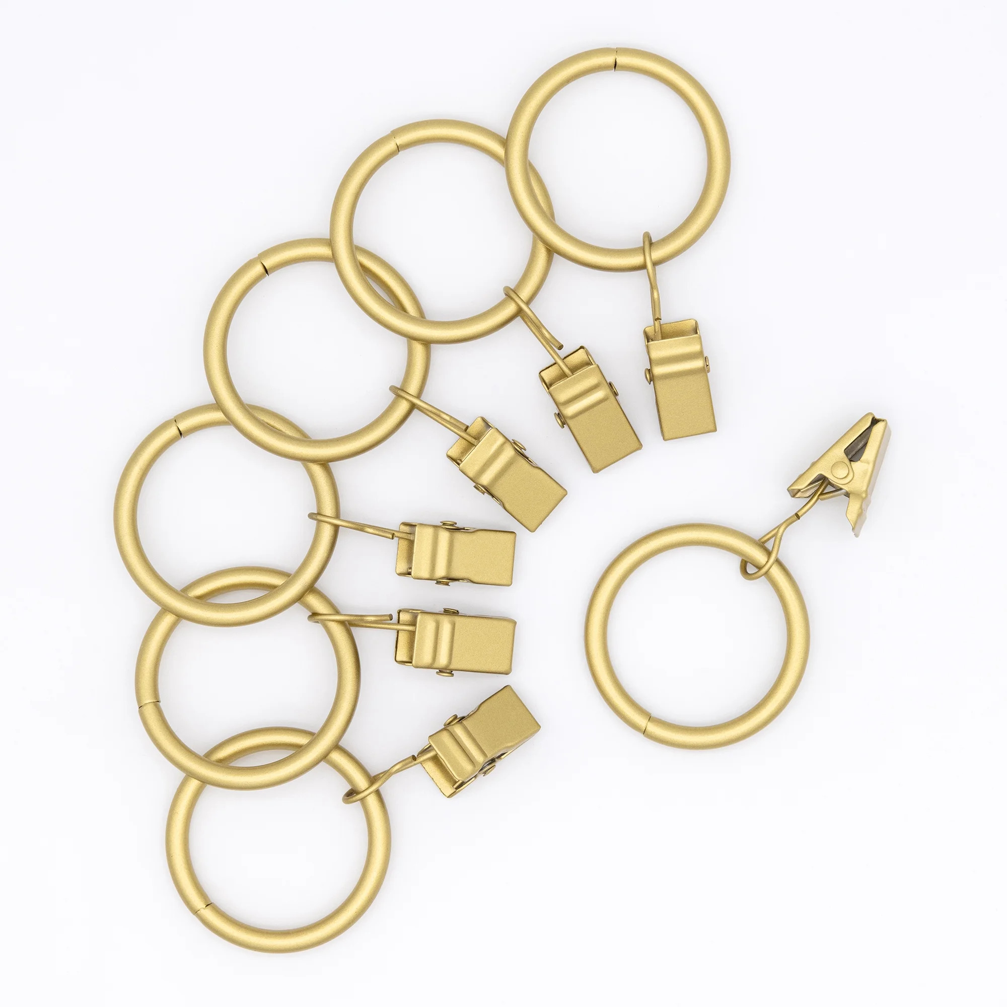 Mainstays Curtain Clip Rings Gold, Set of Seven | Walmart (US)