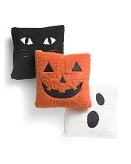 3pk Assorted Sherpa Pumpkin Pillow Set | Marshalls