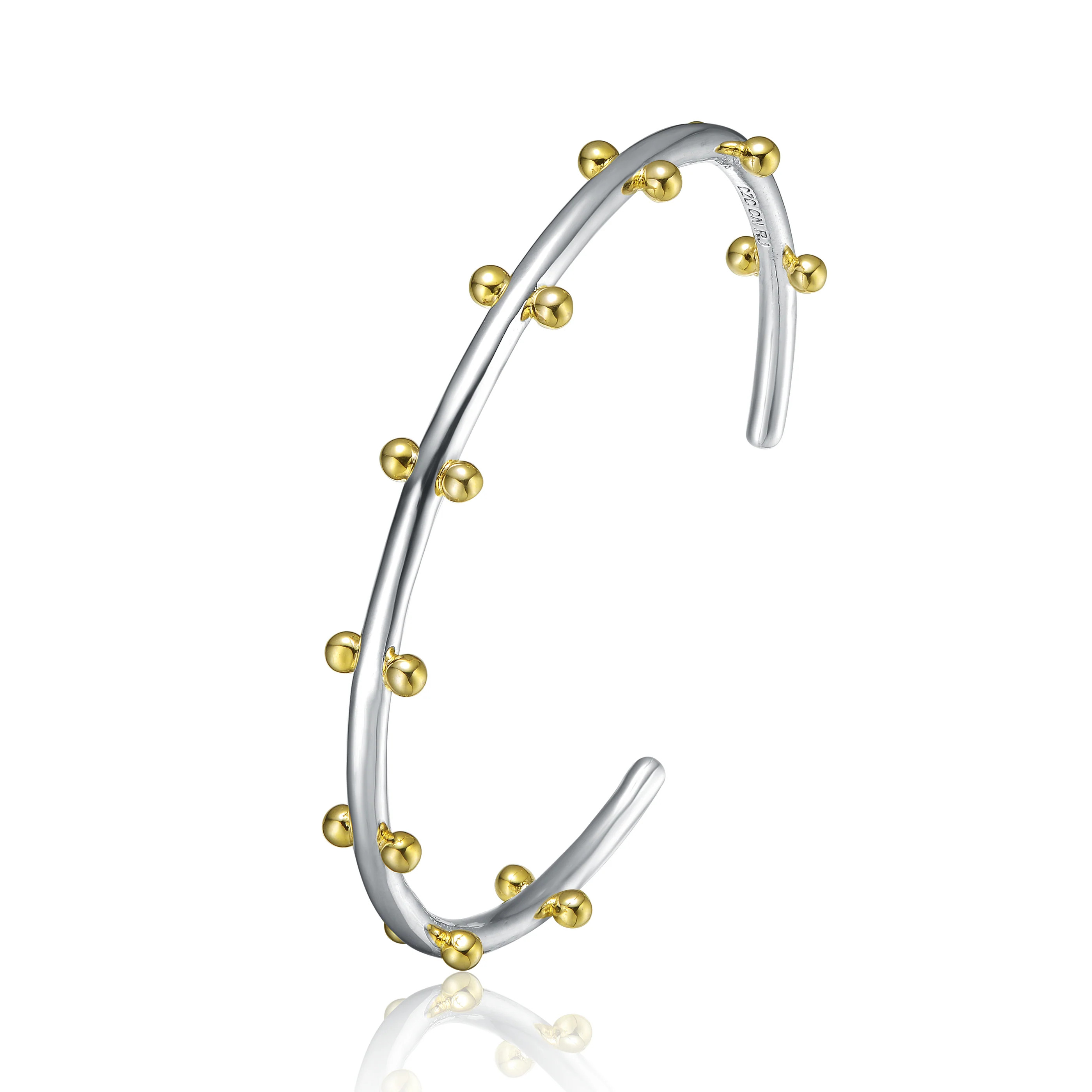 Rachel Glauber Rhodium And 14k Gold Plated Cuff Bracelet | Shop Simon