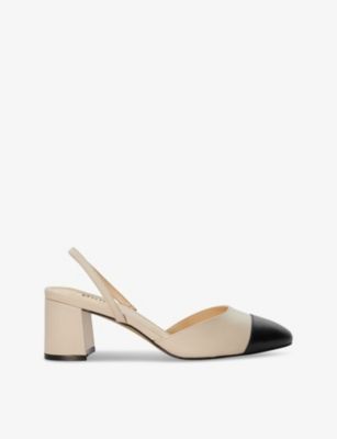 DUNE Careful toecap leather slingback heels | Selfridges