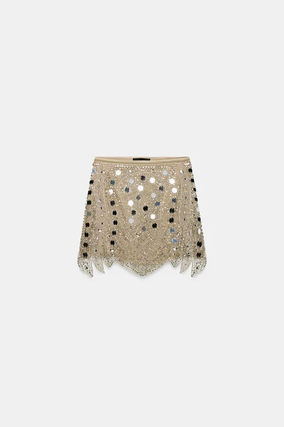 BEADED KNIT MINI SKIRT | Zara US