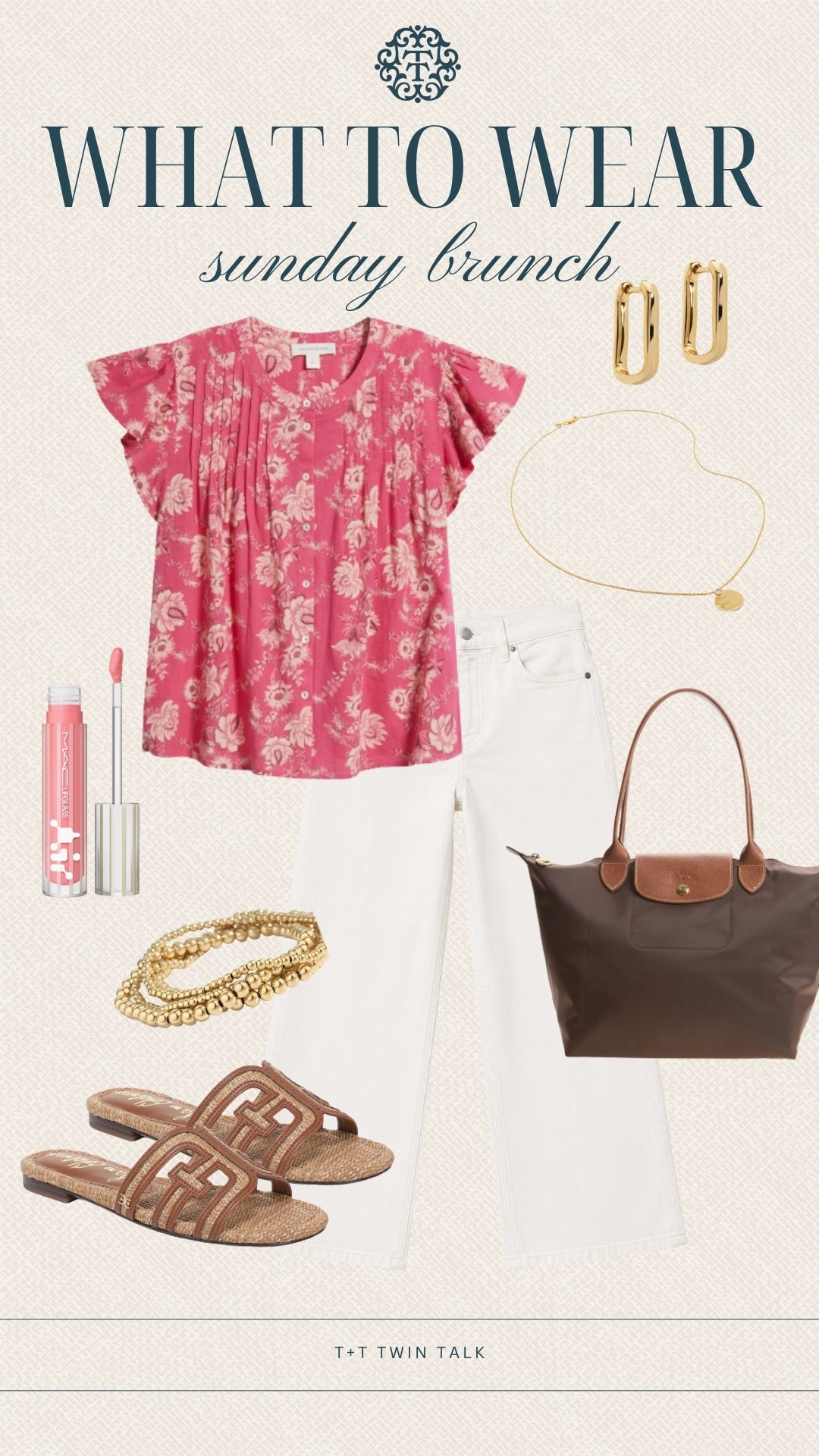 T+T, what to wear! This Nordstrom floral blouse and white jeans are a great choice for Sunday brunch. Pair them with woven sandals, a classic tote, and simple gold jewelry for a look that's comfortable, polished, and ready for the weekend.

#LTKSeasonal #LTKOver40 #LTKMidsize