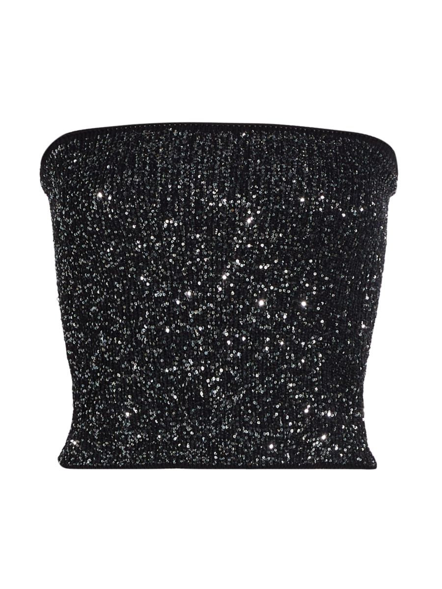 BA&SH Puck Sequin Knit Tube Top | Saks Fifth Avenue