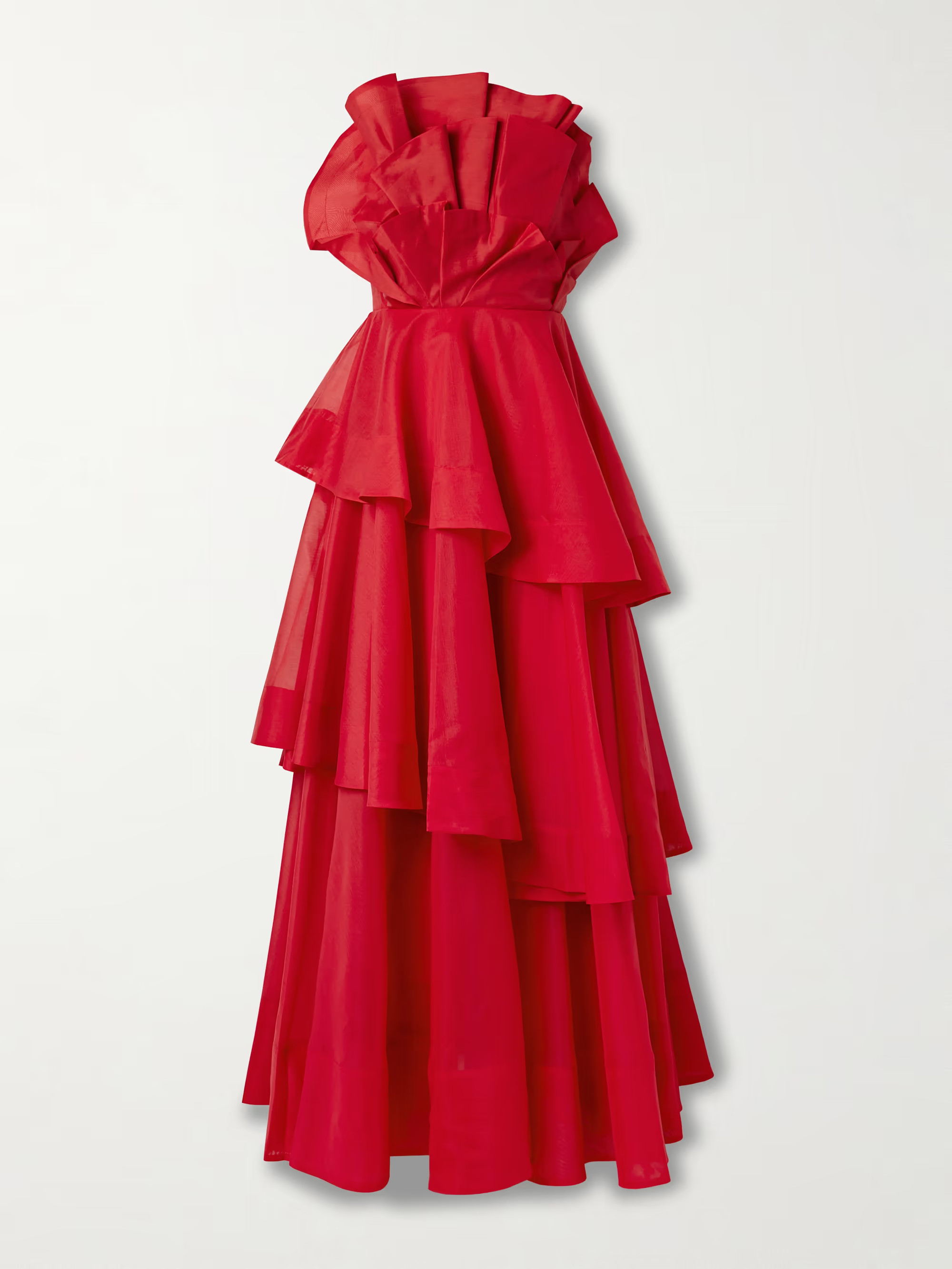 Selestia strapless ruffled tiered organza gown | NET-A-PORTER (US)